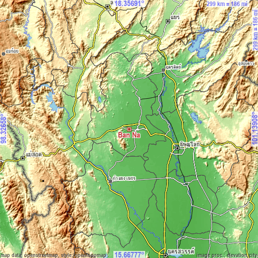 Topographic map of Ban Na