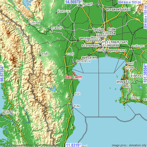 Topographic map of Ban Laem