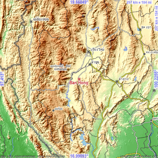 Topographic map of Ban Hong