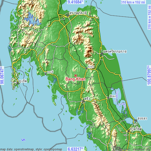 Topographic map of Bang Khan