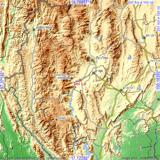 Topographic map of Doi Lo