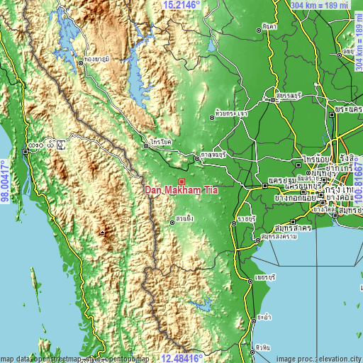 Topographic map of Dan Makham Tia