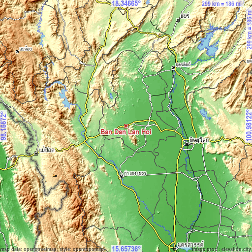 Topographic map of Ban Dan Lan Hoi