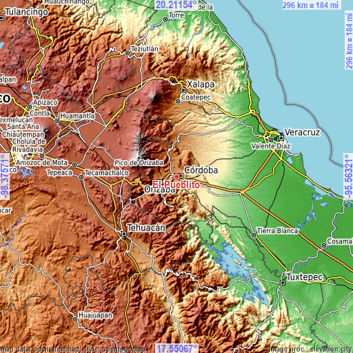 Topographic map of El Pueblito
