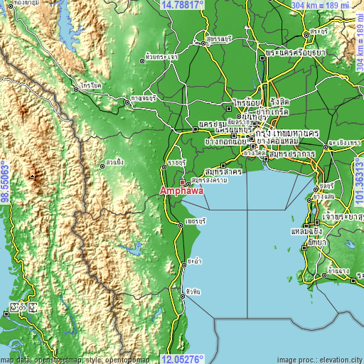 Topographic map of Amphawa