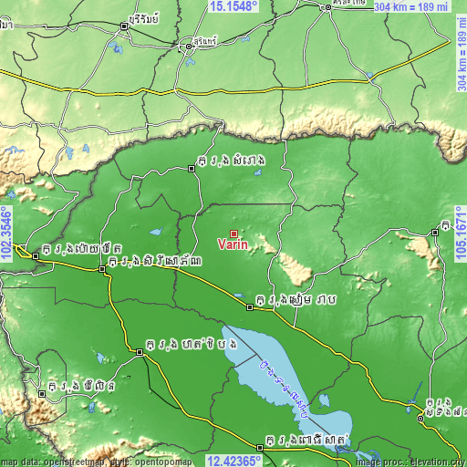 Topographic map of Varin
