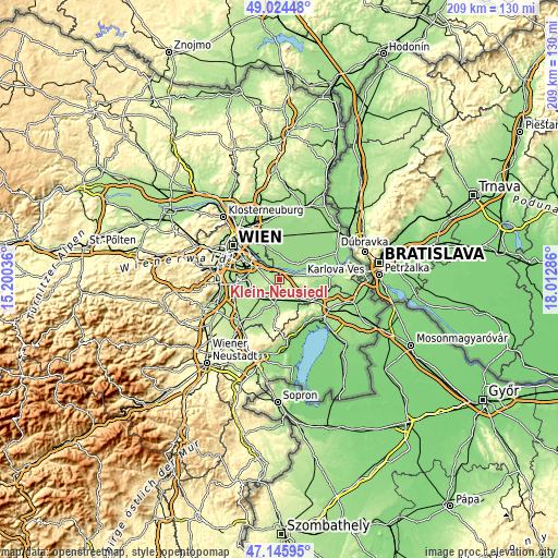 Topographic map of Klein-Neusiedl