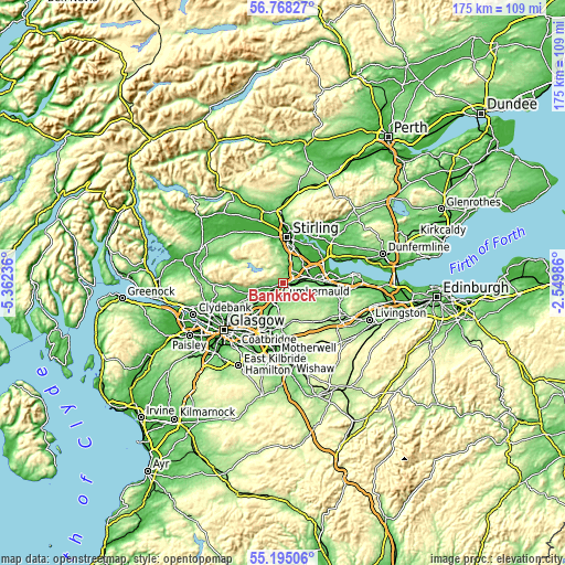 Topographic map of Banknock