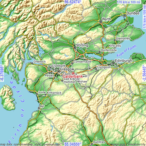 Topographic map of Calderbank