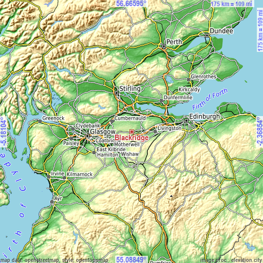 Topographic map of Blackridge