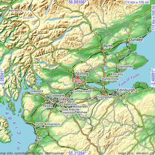 Topographic map of Fallin