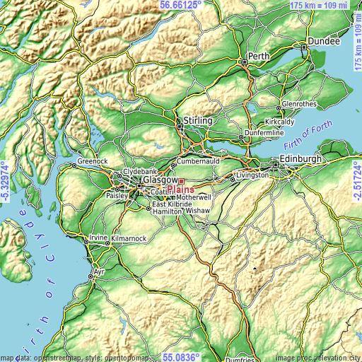 Topographic map of Plains