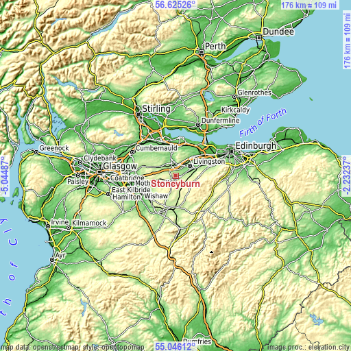 Topographic map of Stoneyburn