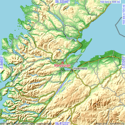 Topographic map of Maryburgh