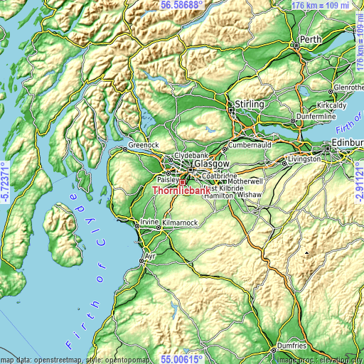 Topographic map of Thornliebank