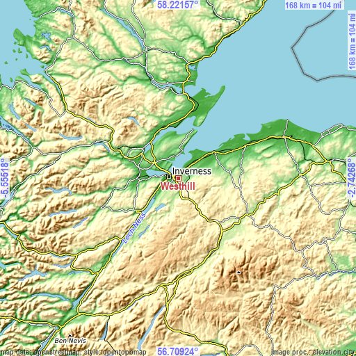 Topographic map of Westhill