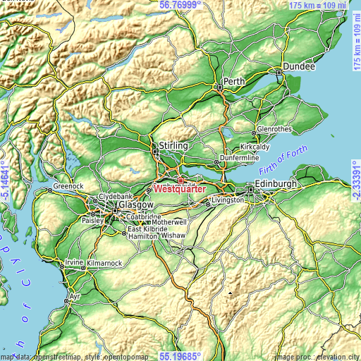 Topographic map of Westquarter