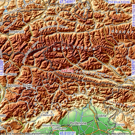 Topographic map of Assling