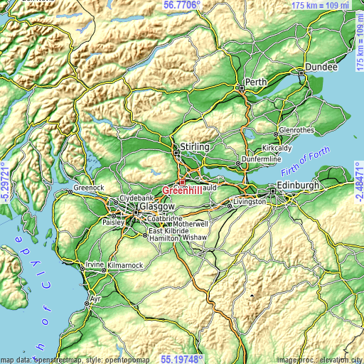 Topographic map of Greenhill