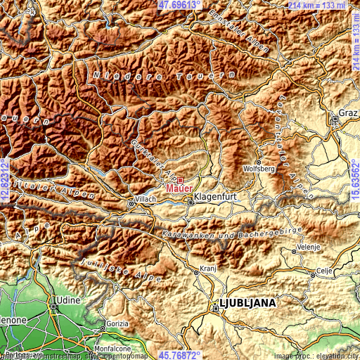 Topographic map of Mauer