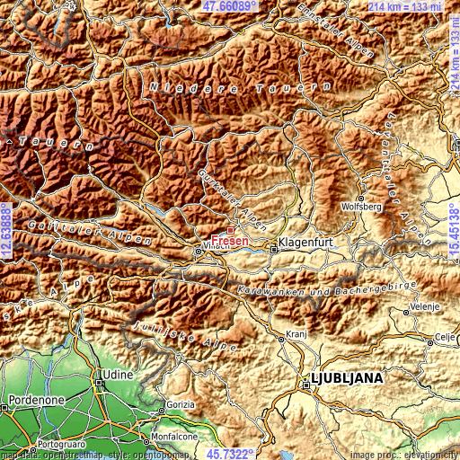 Topographic map of Fresen