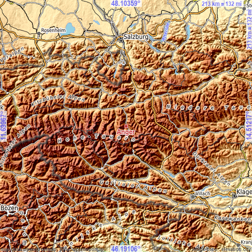 Topographic map of Anger