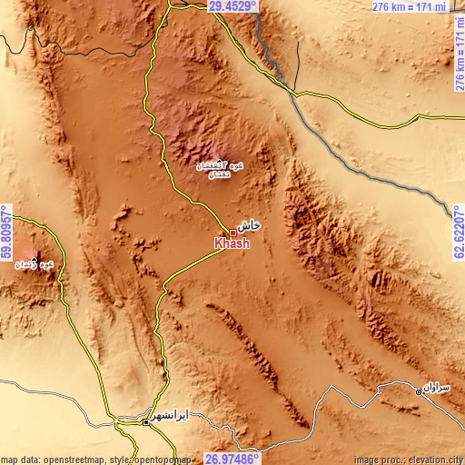Topographic map of Khāsh