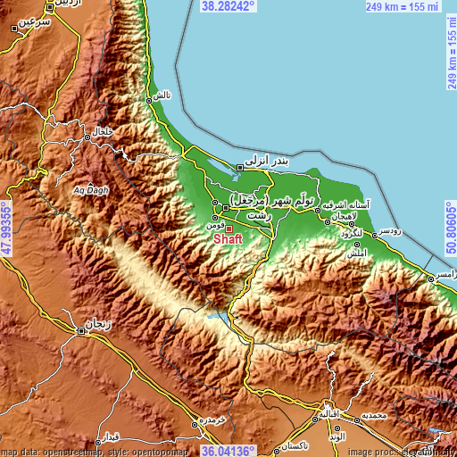 Topographic map of Shaft