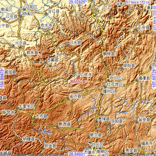 Topographic map of Renhuai