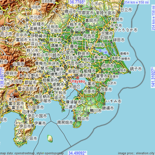 Topographic map of Urayasu