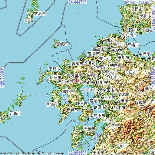 Topographic map of Taku