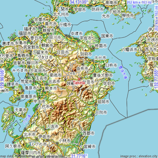 Topographic map of Taketa