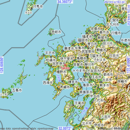 Topographic map of Takeo