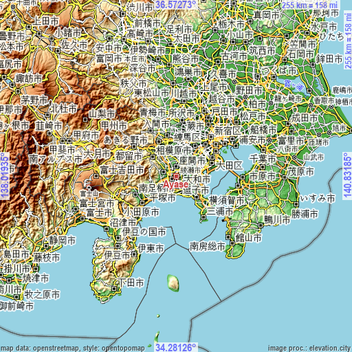 Topographic map of Ayase