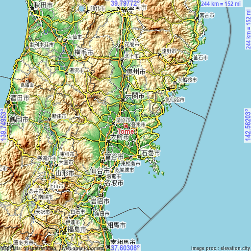 Topographic map of Tome