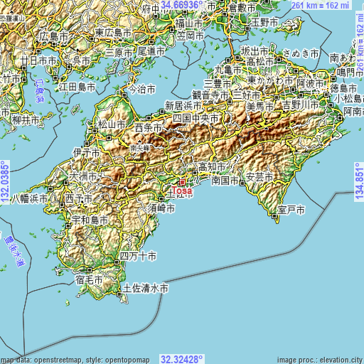 Topographic map of Tosa