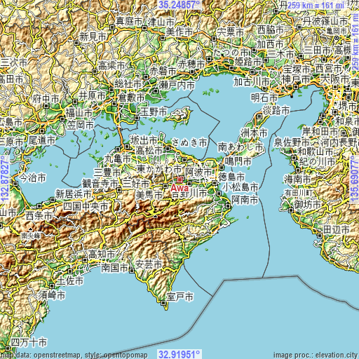Topographic map of Awa
