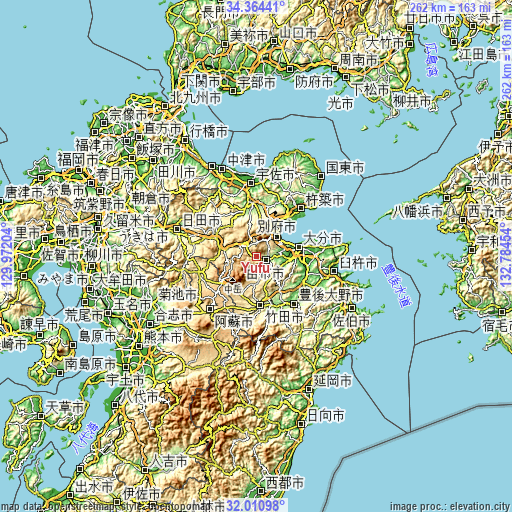 Topographic map of Yufu