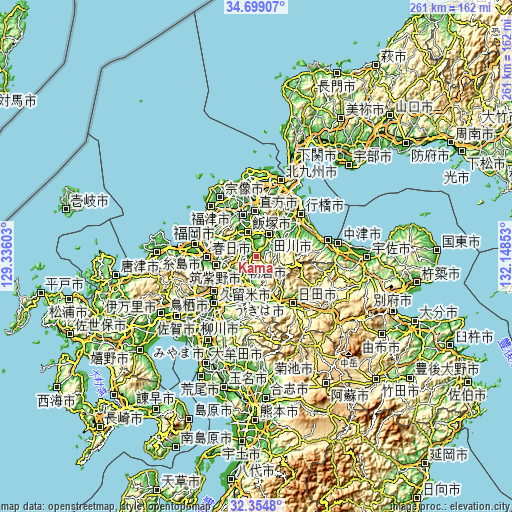 Topographic map of Kama