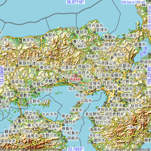 Topographic map of Kasai