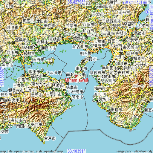 Topographic map of Minamiawaji