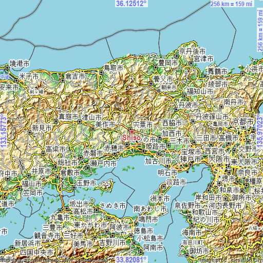 Topographic map of Shisō