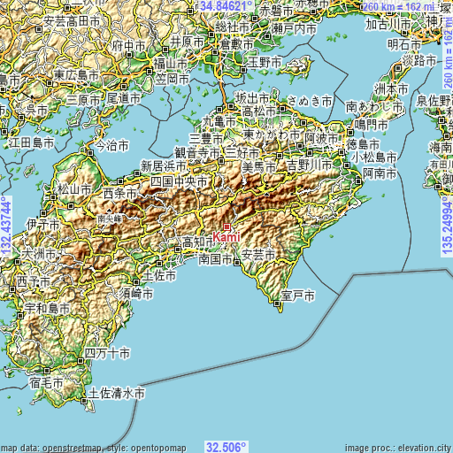 Topographic map of Kami