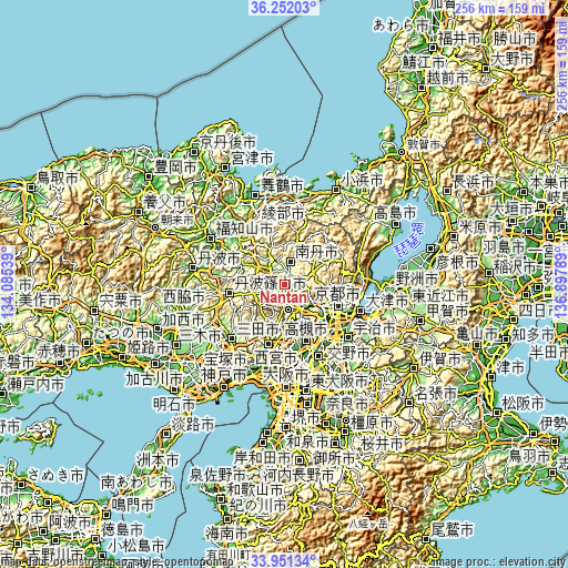 Topographic map of Nantan