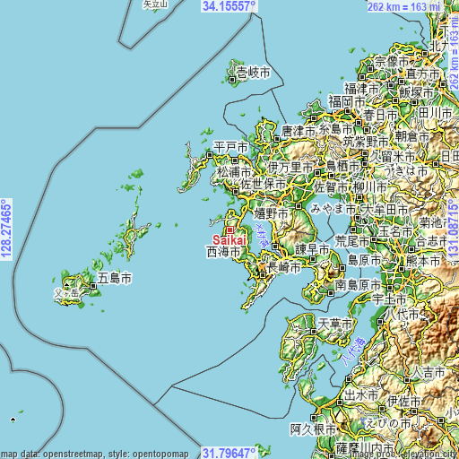 Topographic map of Saikai
