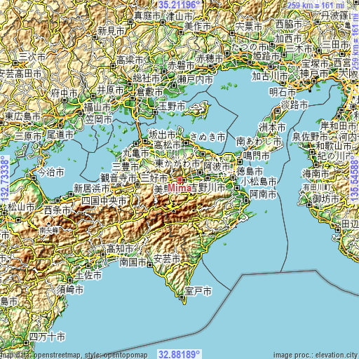 Topographic map of Mima