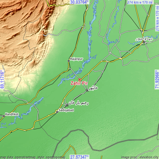Topographic map of Zahir Pir