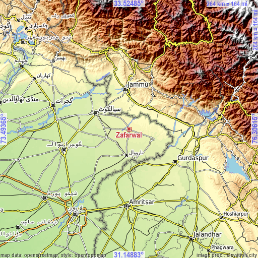 Topographic map of Zafarwal