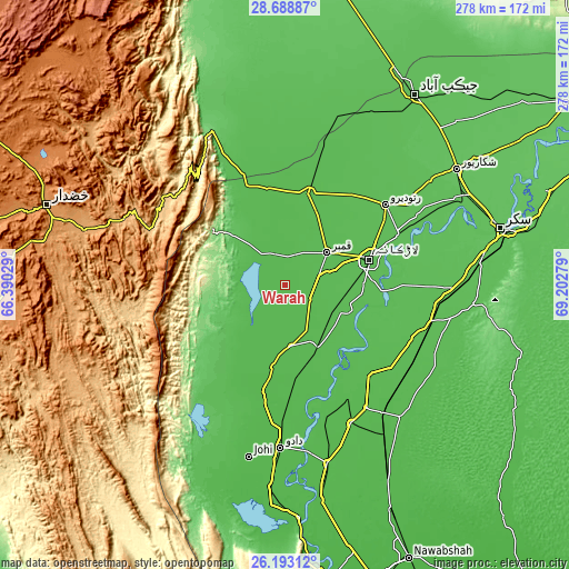 Topographic map of Warah