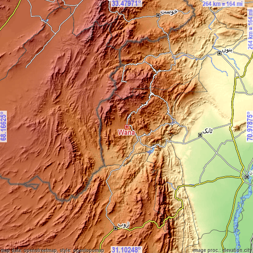 Topographic map of Wana